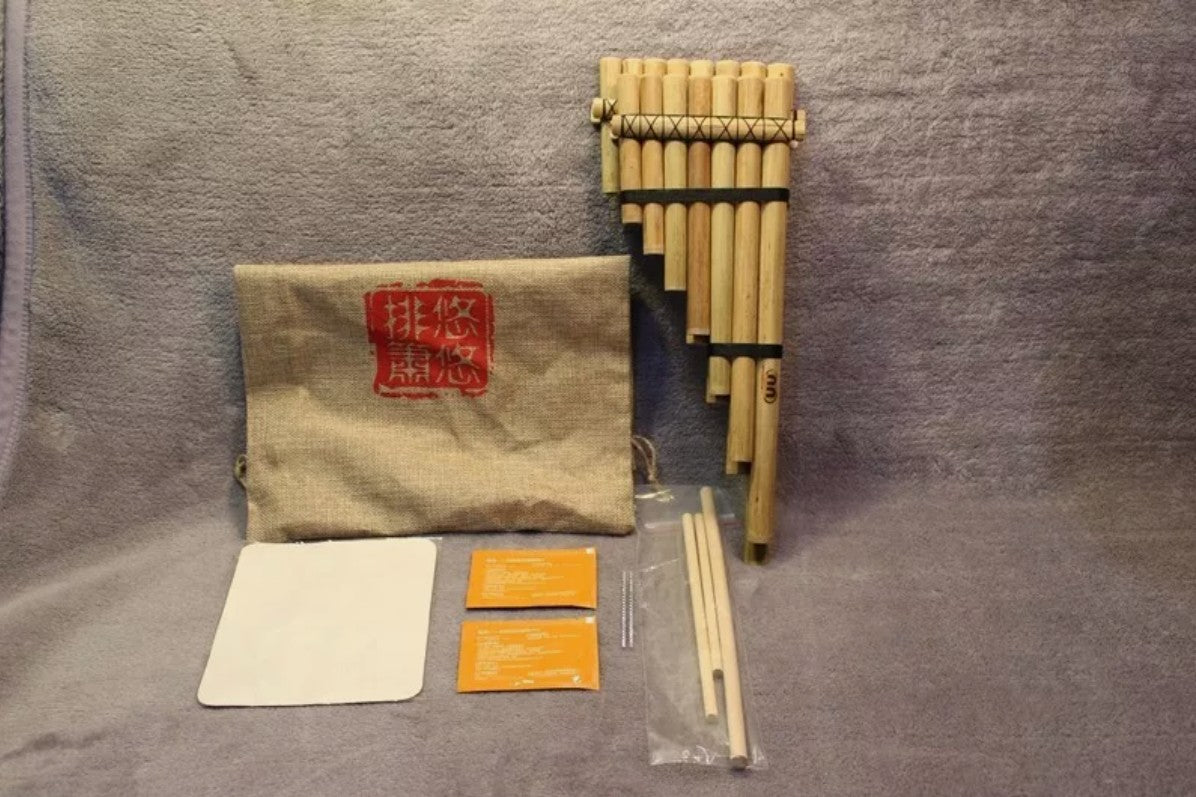 15 Pipe Pan Flute Double row Handcrafted Bamboo South American tribal style NEW