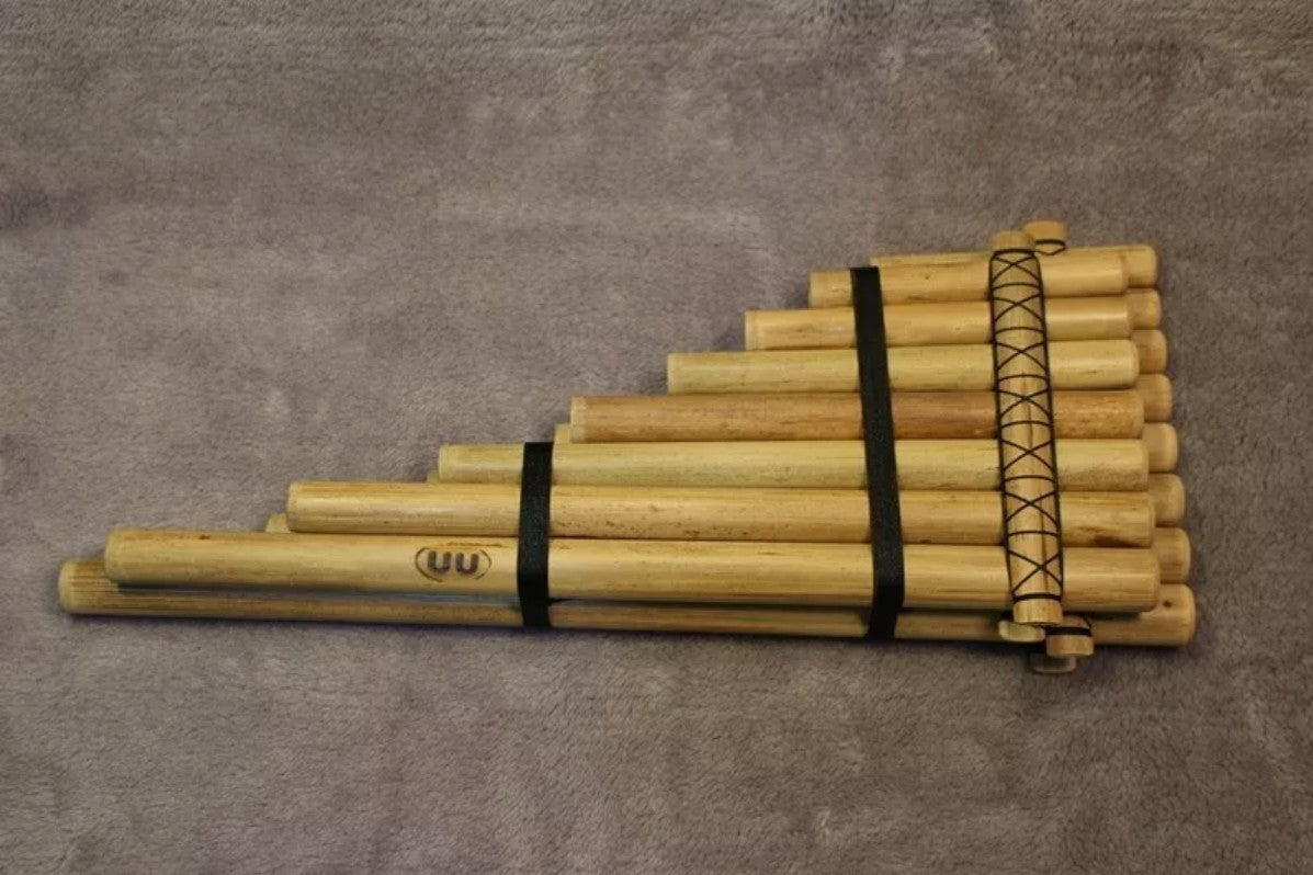15 Pipe Pan Flute Double row Handcrafted Bamboo South American tribal style NEW
