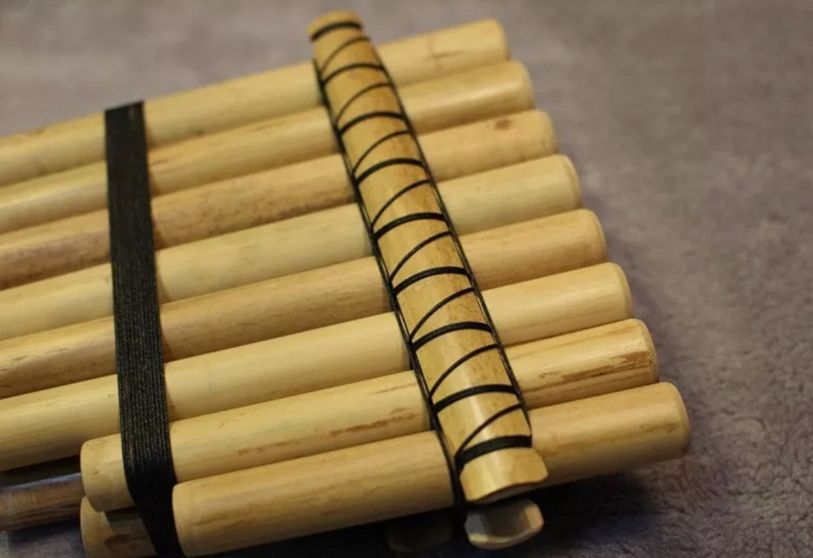 15 Pipe Pan Flute Double row Handcrafted Bamboo South American tribal style NEW