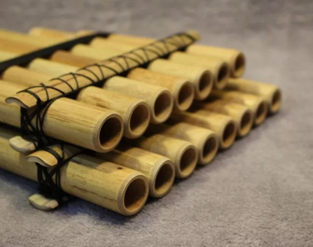 15 Pipe Pan Flute Double row Handcrafted Bamboo South American tribal style NEW