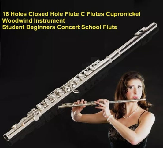 16 Holes Closed Hole Flute Cupronickel Woodwind Instrument Concert School AU
