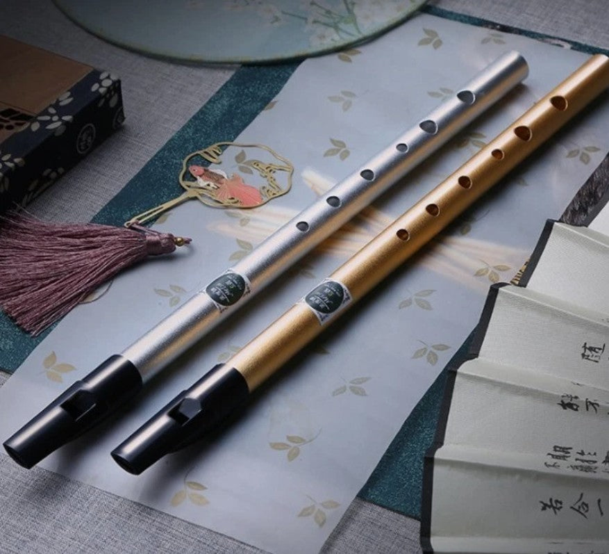 6Hole Metal Irish Whistle Straight Flute Band Orchestra Woodwind Instrument Gift