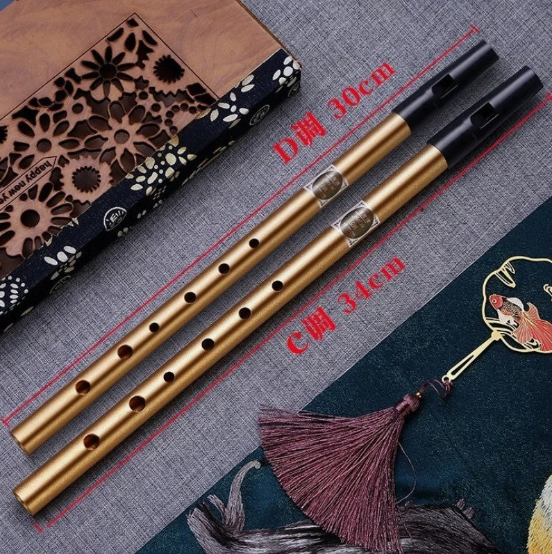 6Hole Metal Irish Whistle Straight Flute Band Orchestra Woodwind Instrument Gift