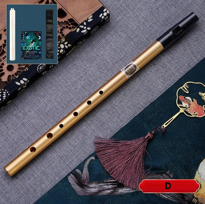 6Hole Metal Irish Whistle Straight Flute Band Orchestra Woodwind Instrument Gift