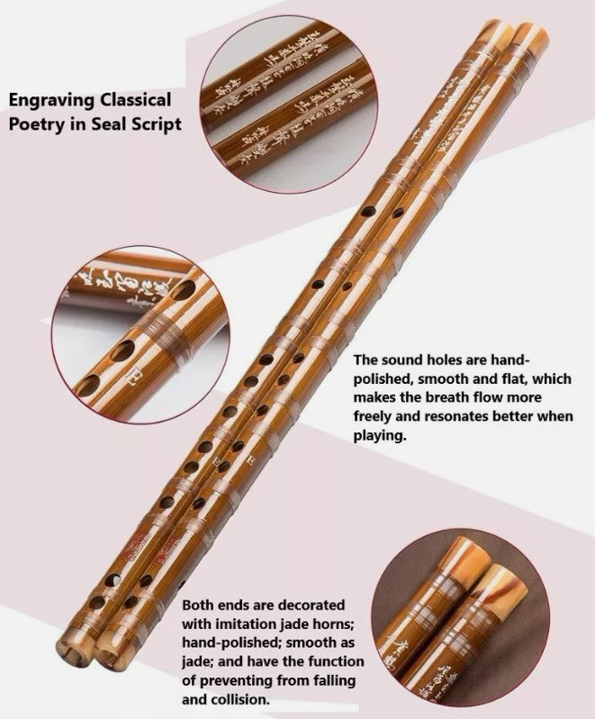 Professional 5pcs set Bamboo Dizi Flute Traditional Flute Musical Instruments AU
