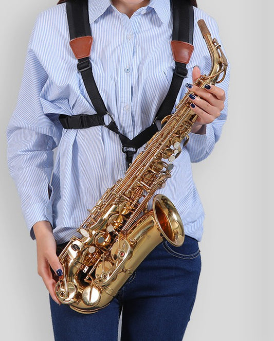 Adjustable Saxophone Harness Soft PU Pads Alto,Tenor,Soprano Saxophone Straps
