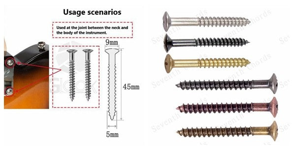 4pcs Electric guitar electric bass neck body reinforcement plate screw 5mm*45mm