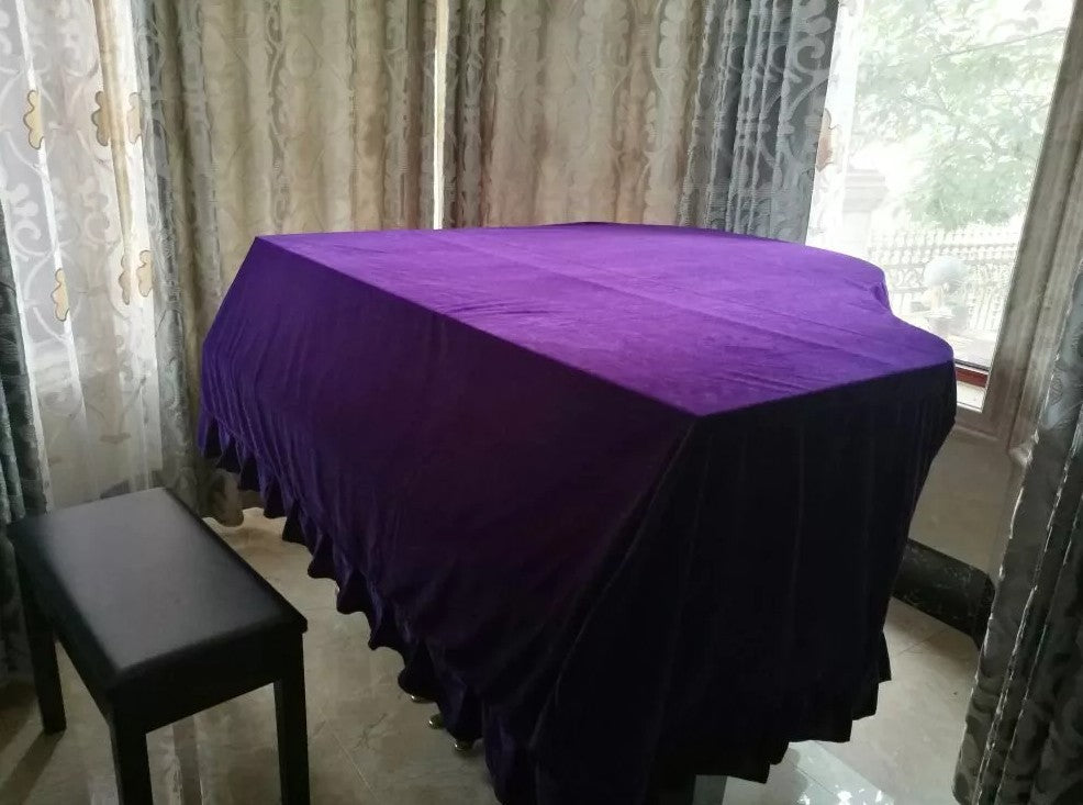 Thicken Velvet Grand Piano Cover Pleuche Bordered Dust Full Protective Cover AU