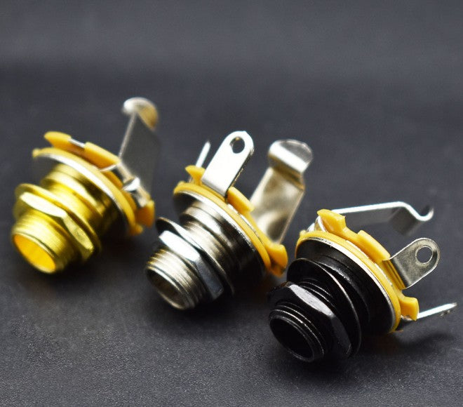 6.35mm 2-Conductor Mono Chassis Guitar Bass Jack Input Output Socket Accessories