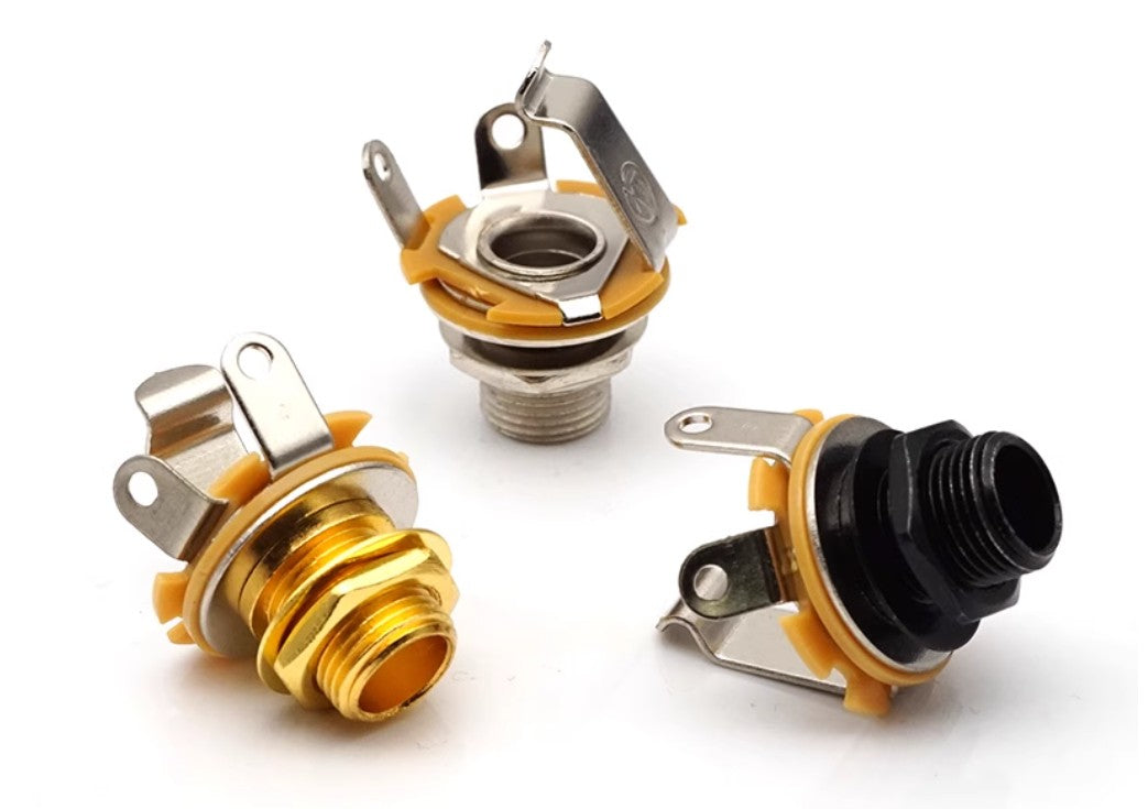 6.35mm 2-Conductor Mono Chassis Guitar Bass Jack Input Output Socket Accessories