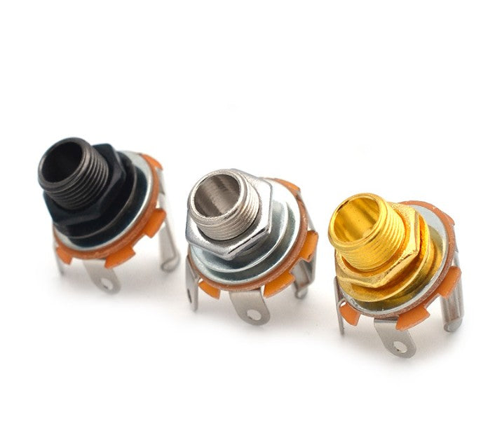 6.35mm 2-Conductor Mono Chassis Guitar Bass Jack Input Output Socket Accessories