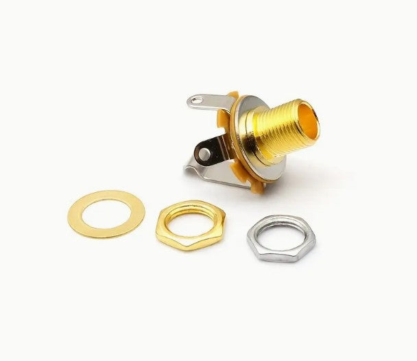 6.35mm 2-Conductor Mono Chassis Guitar Bass Jack Input Output Socket Accessories