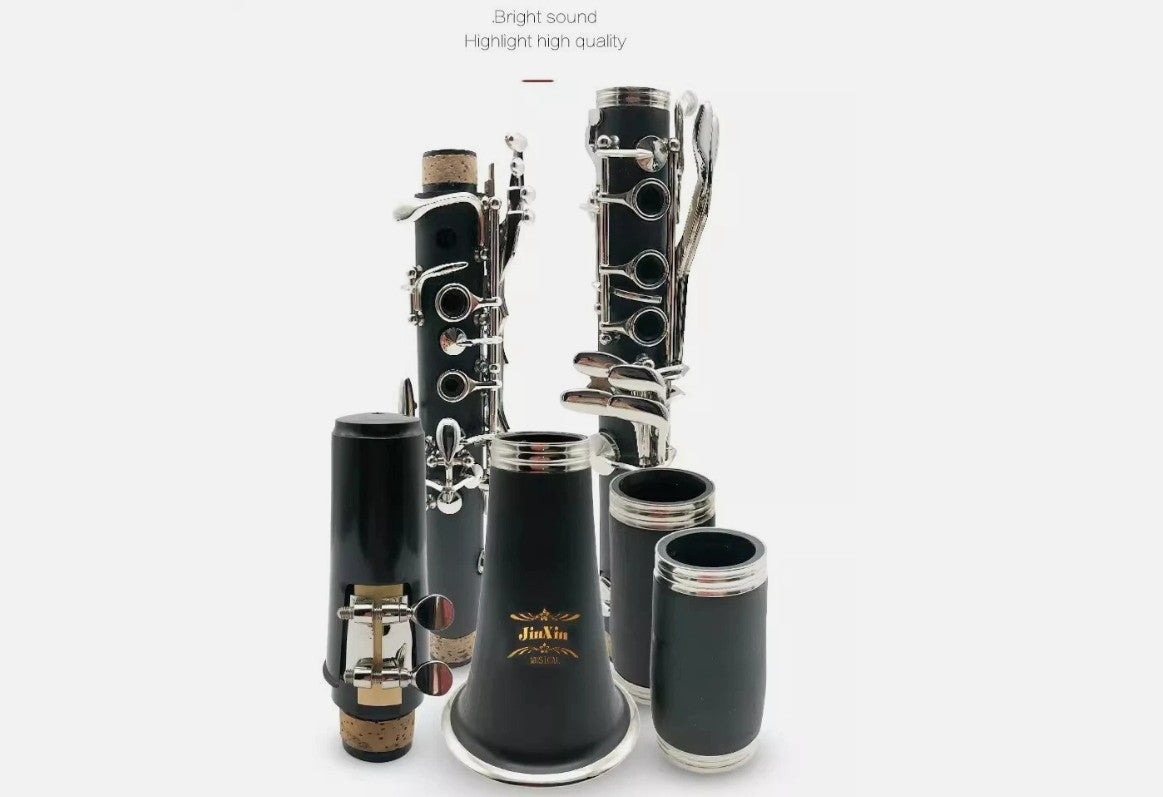 Clarinet 17Keys bB Copper Nickel Plated Full set accessories Woodwind Instrument