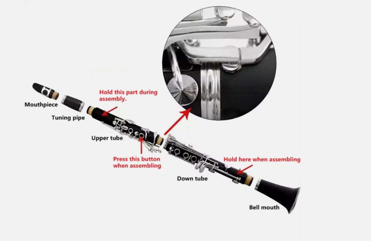 Clarinet 17Keys bB Copper Nickel Plated Full set accessories Woodwind Instrument