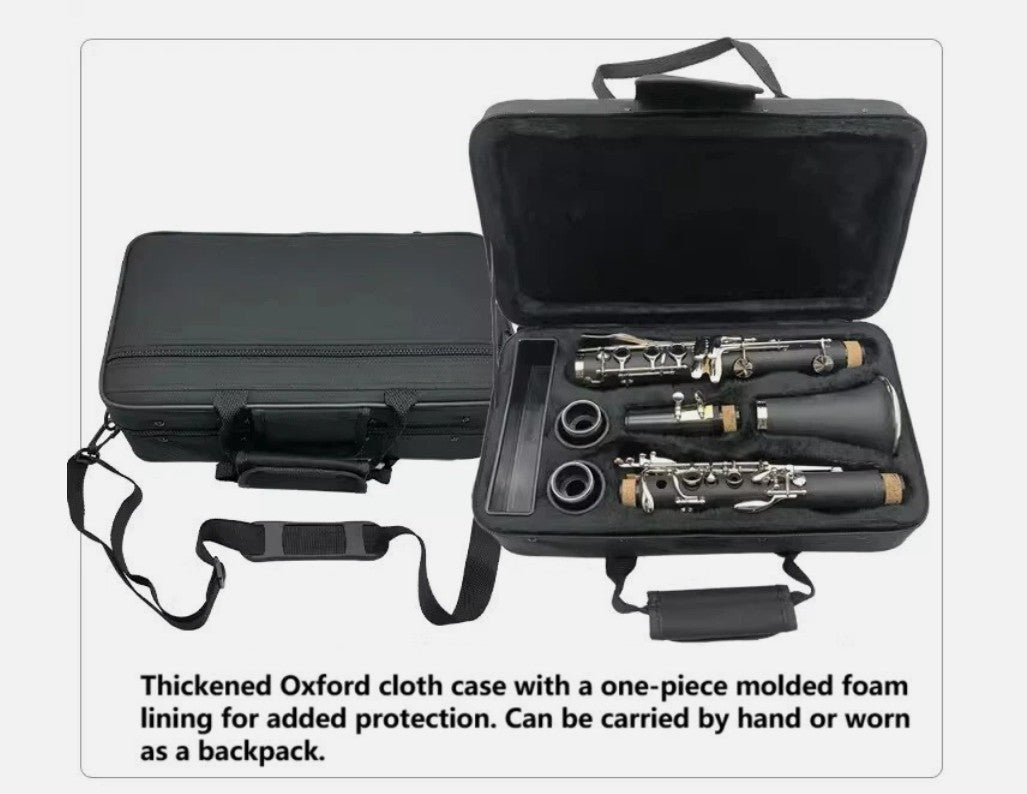 Clarinet 17Keys bB Copper Nickel Plated Full set accessories Woodwind Instrument