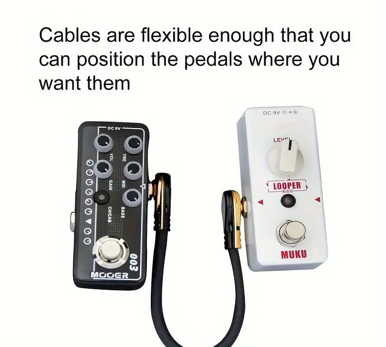 6.35mm Guitar Effects Pedal Patch Jumper Cables Pancake Audio Cables15/30cm AU