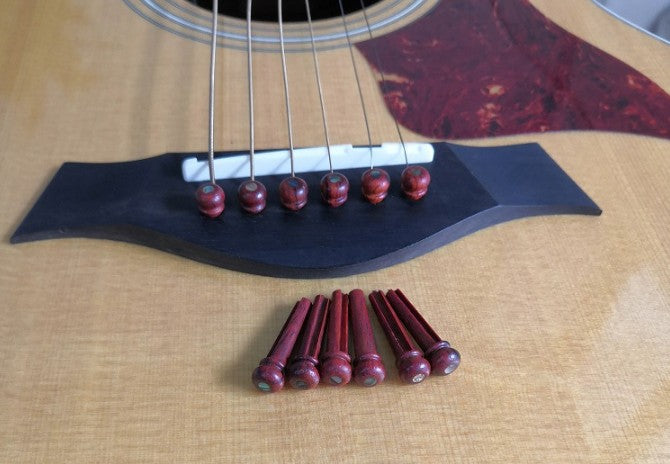 Cocobolo wood Guitar String Nails Pins 3.0mm abalone shell Guitar Accessories