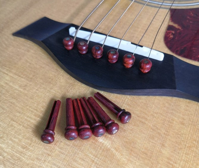 Cocobolo wood Guitar String Nails Pins 3.0mm abalone shell Guitar Accessories