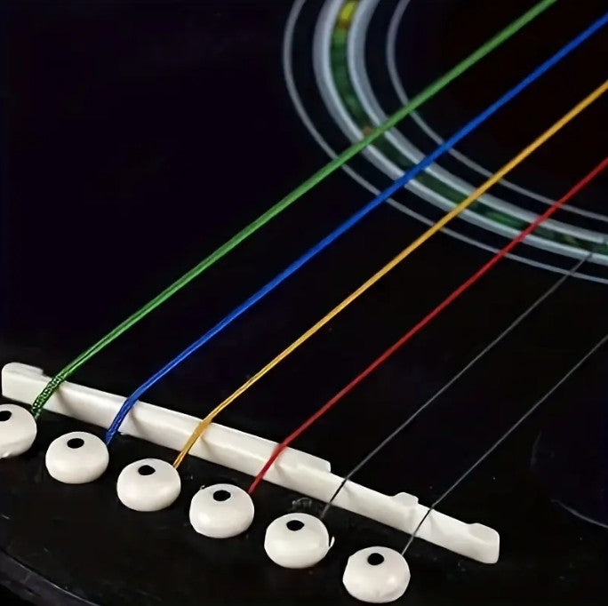 Steel Colourful Acoustic Guitar Strings 6String Anti-Rust Coating Guitar accessories