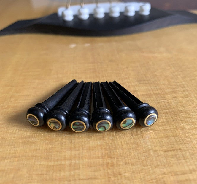 Ebony wood Guitar String Nails Pins 3.0mm abalone shell Guitar Accessories AU