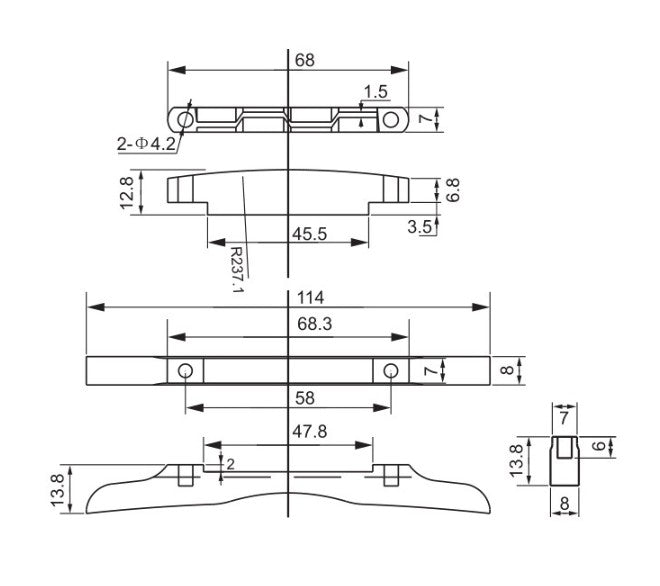 Ebony Mandolin Bridge Adjustable Compensated Strings Repair Instrument Accessory