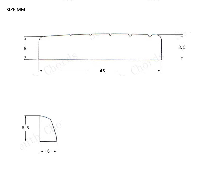 43X6X8.5MM Bone Electric Guitar Nut 6 String Les Paul LP Guitar Accessories AU