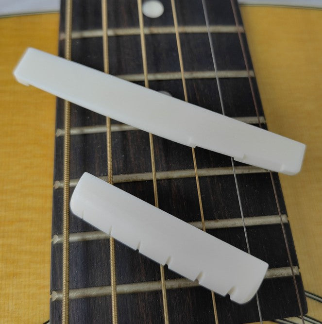 6 Strings Left handed Bone Acoustic folk Guitar Bridge Saddle Nut Accessories AU