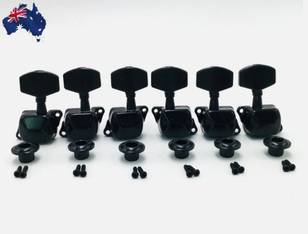 Acoustic Guitar String Peg Tuner Key Machine Semi-Closed Head Button BLACK