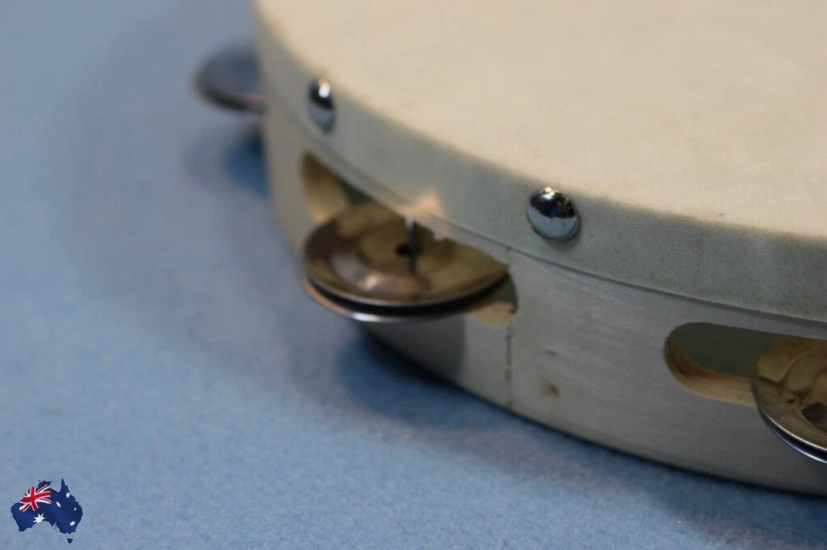 Tambourine 10Inch Wood Natural Skin Head Kids Education Percussion Toy Tool