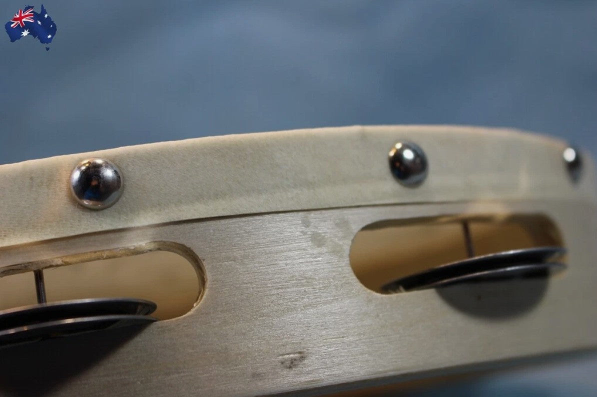 Tambourine 10Inch Wood Natural Skin Head Kids Education Percussion Toy Tool