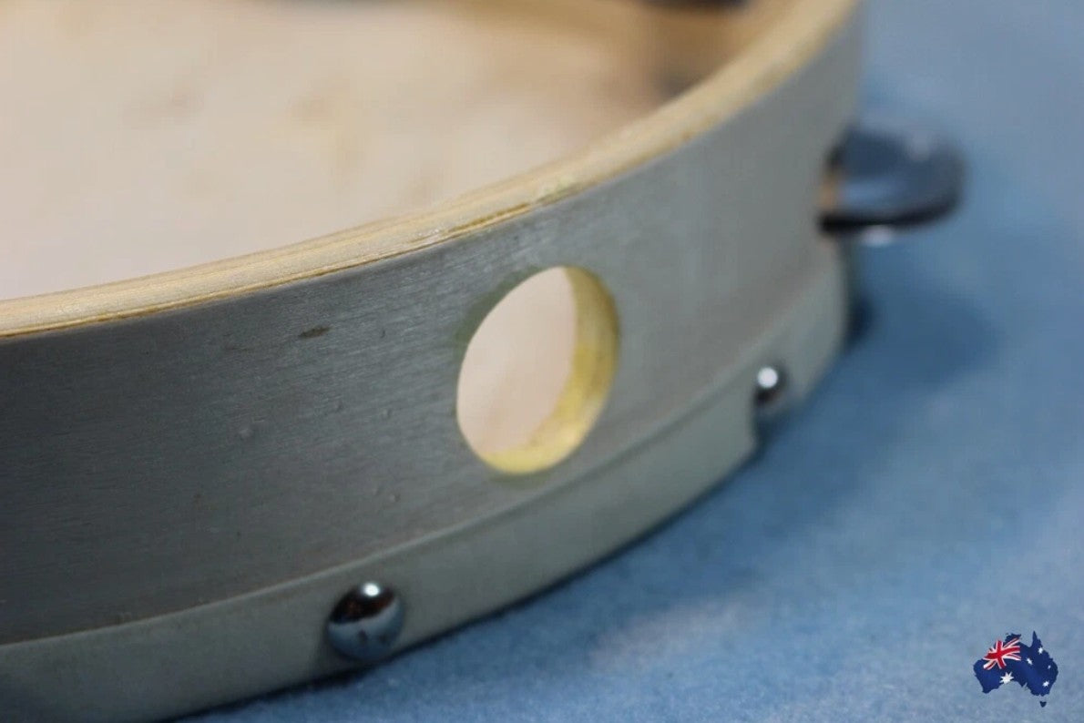 Tambourine 10Inch Wood Natural Skin Head Kids Education Percussion Toy Tool