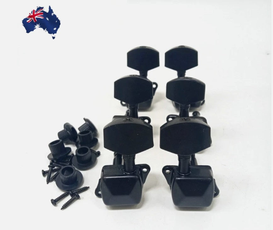 Acoustic Guitar String Peg Tuner Key Machine Semi-Closed Head Button BLACK
