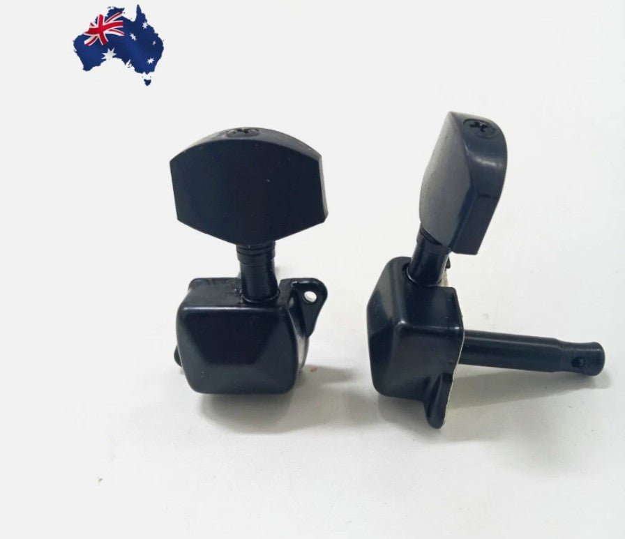 Acoustic Guitar String Peg Tuner Key Machine Semi-Closed Head Button BLACK