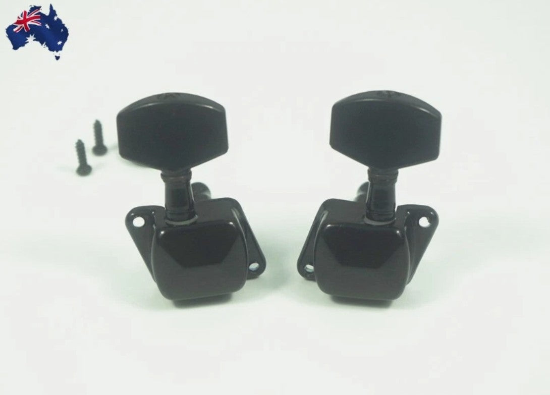 Acoustic Guitar String Peg Tuner Key Machine Semi-Closed Head Button BLACK