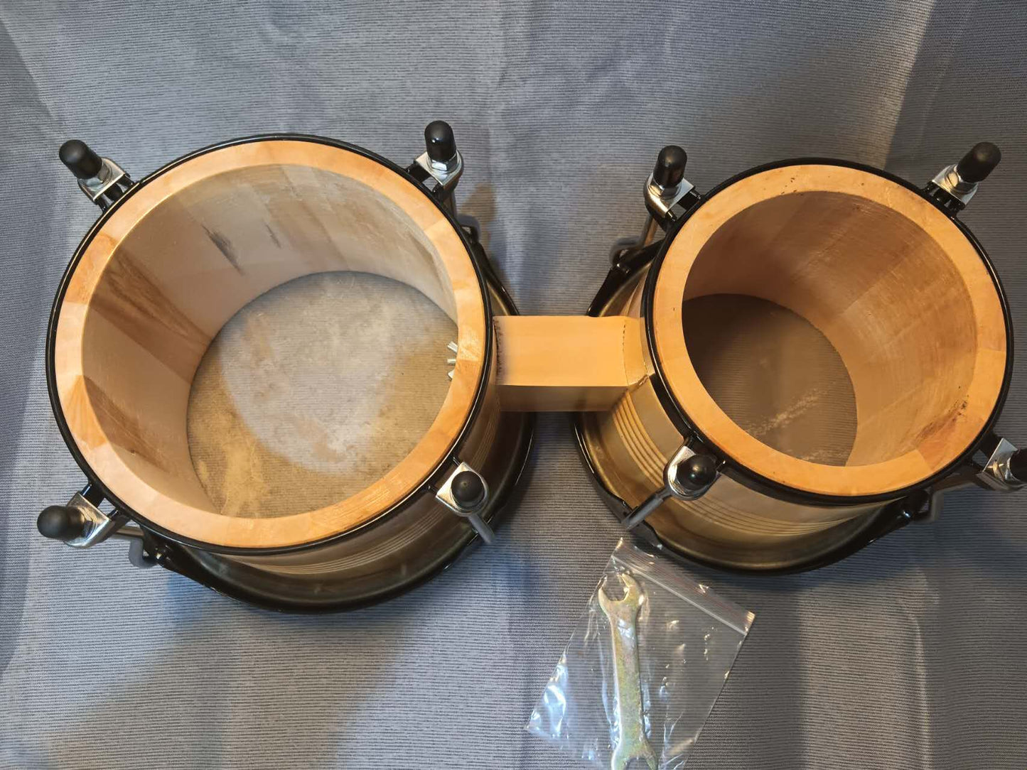 Bongos 7"+9" African Latin Percussion Hand Drums with tuning wrench
