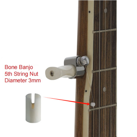 3pcs Bone Banjo Fifth-string Nut Banjo Guitar Luthier Saddle Bridge1/8" (5x3mm)
