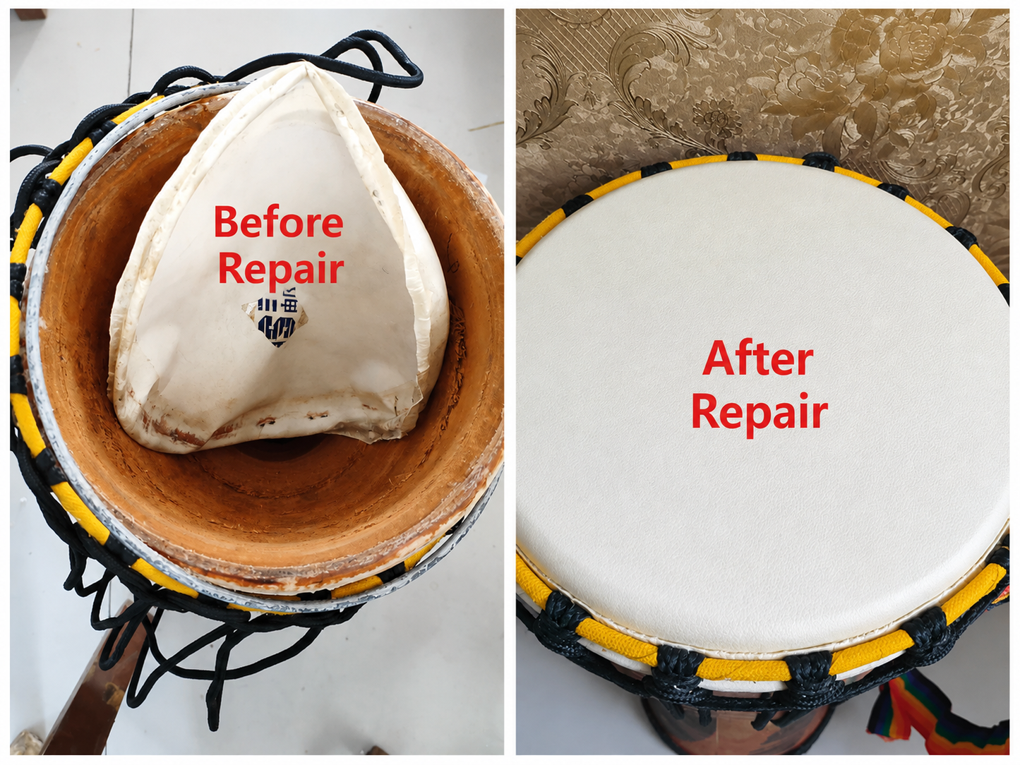 Genuine Goat Skin Drum Head DIY Replacement 14/20/30/40/50cm Bongo Shamanic Drum