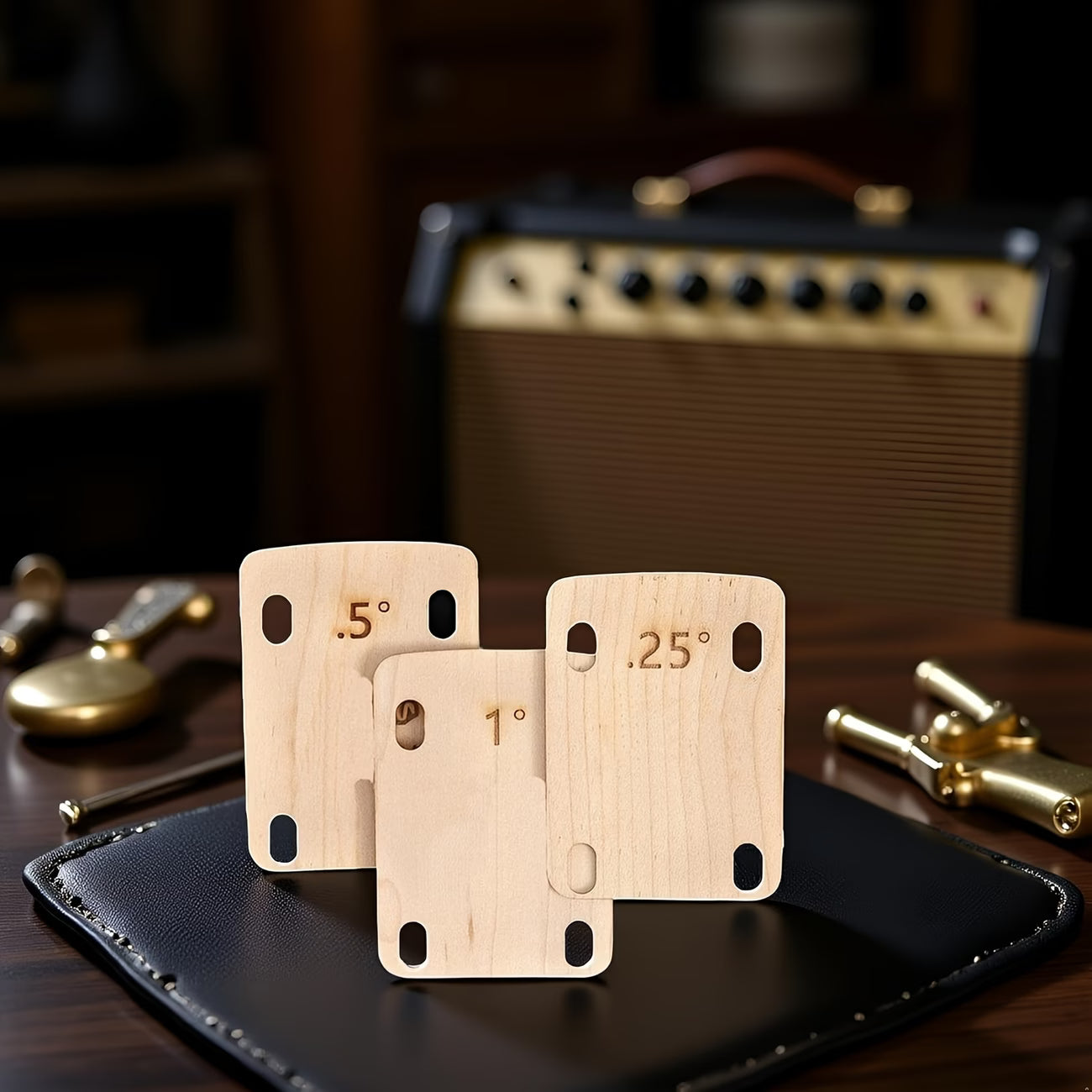 Guitar Neck Wood Shims Set0.25° 0.5° 1° Guitar Bass Neck Angle Adjustment Repair