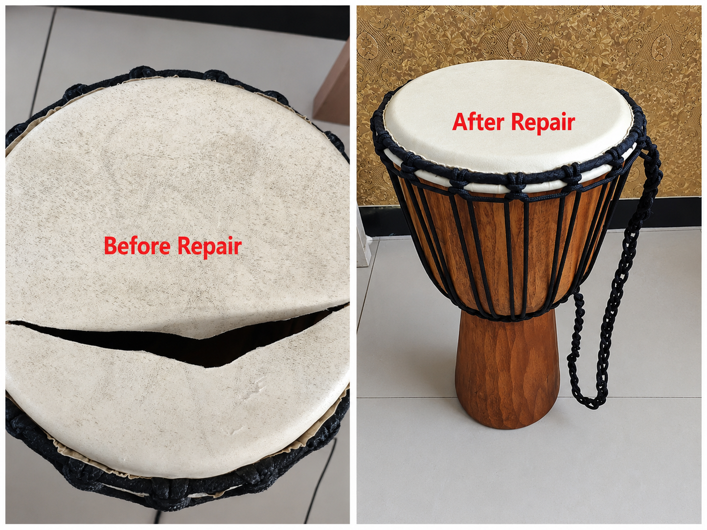 Genuine Goat Skin Drum Head DIY Replacement 14/20/30/40/50cm Bongo Shamanic Drum