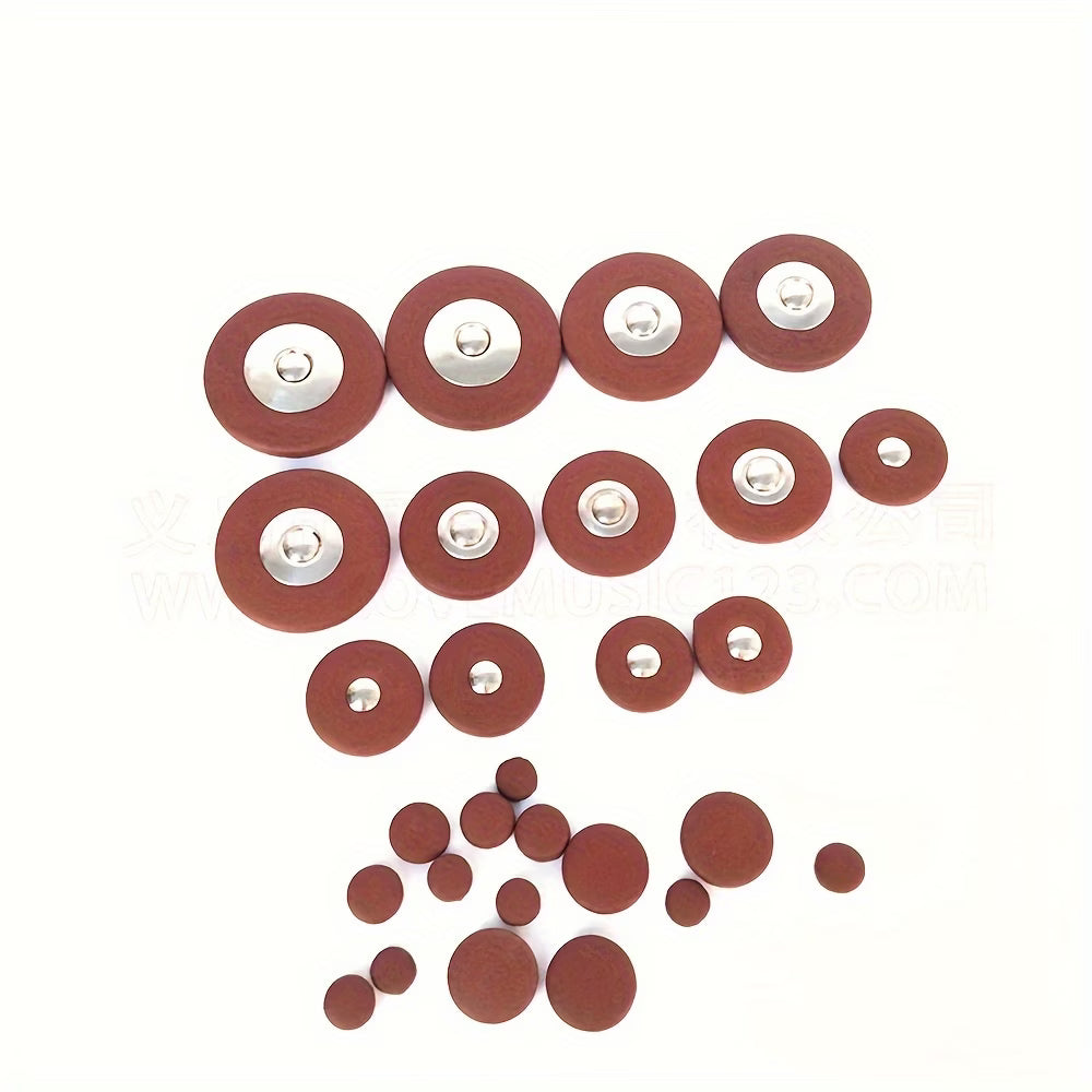 28pcs Soprano Saxophone Leather Pads Replacements Part Performances Accessory
