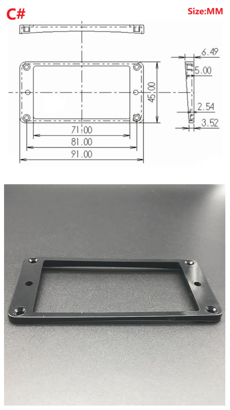2pcs Humbucker Pickup Ring Curved/Flat Base Pickup Frame Epiphone LP Guitar AU