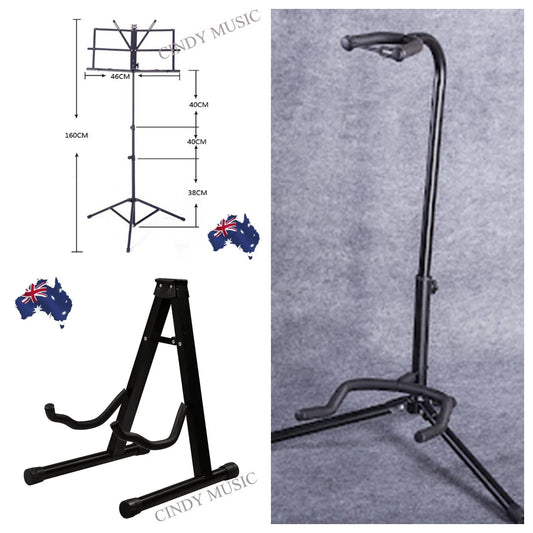 2PCS Guitar Stand + 1PCS Music Sheet Stand