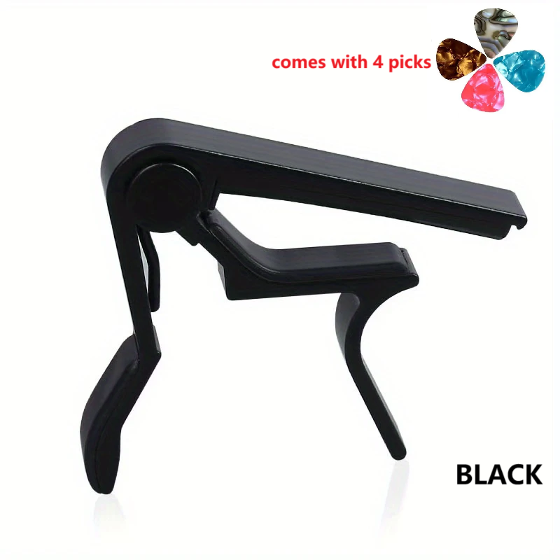 Guitar Capo Folk Electric Wood Guitar Ukulele Bass Banjo Accessories with 4picks