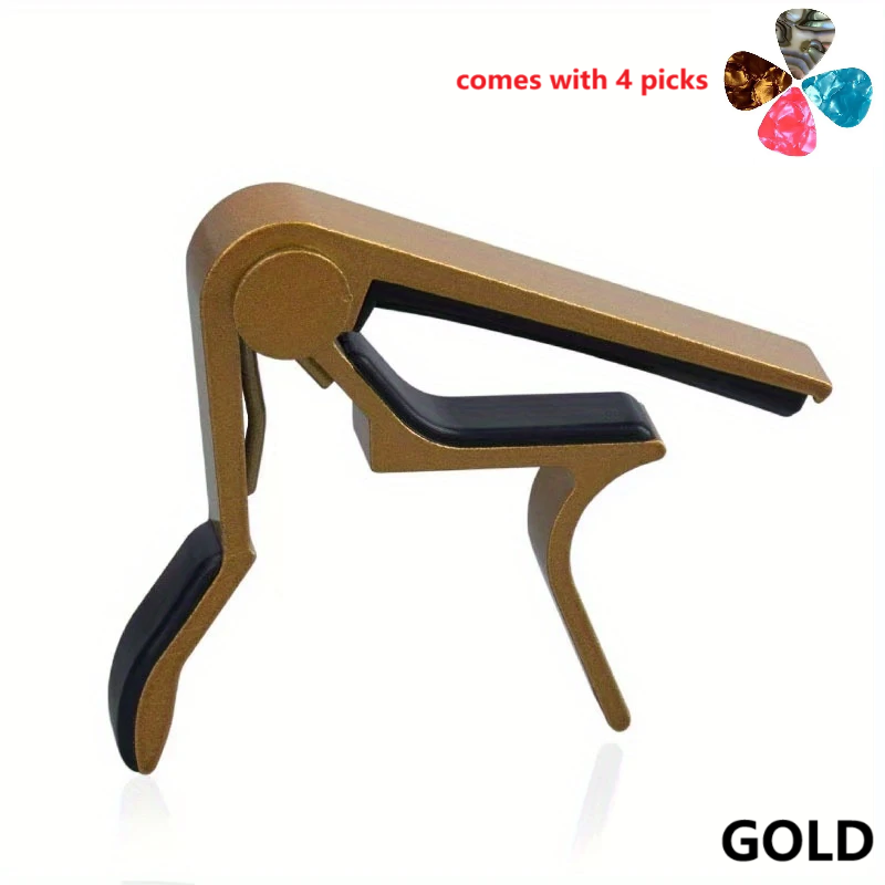 Guitar Capo Folk Electric Wood Guitar Ukulele Bass Banjo Accessories with 4picks