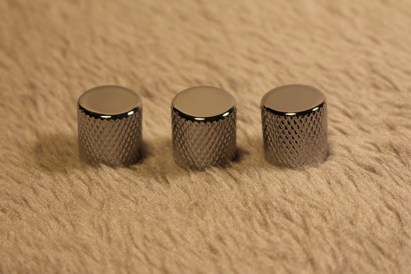 Metal Flat Guitar Knobs Volume Tone Control Tele Bass Metric Split Shaft Pot AU