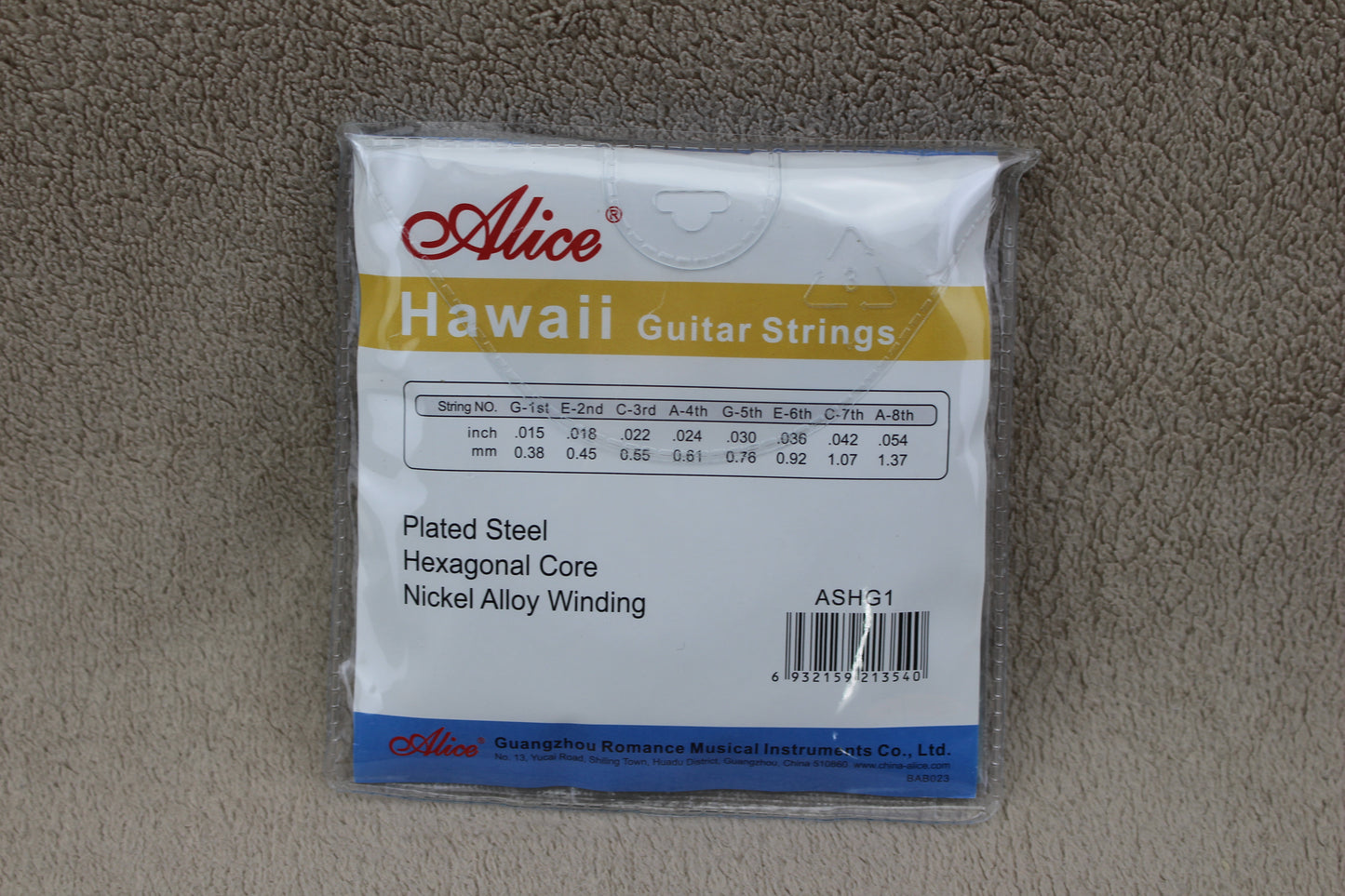 8 String Hawaiian Lap Steel Guitar Strings Nickel Wound Anti Rust Strings Set
