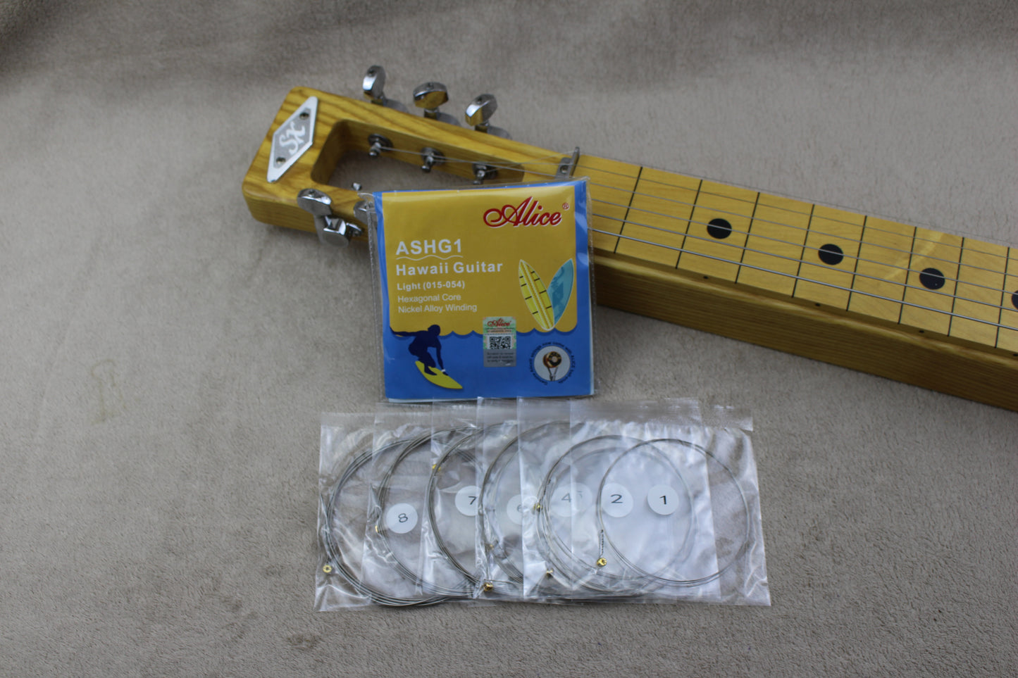 8 String Hawaiian Lap Steel Guitar Strings Nickel Wound Anti Rust Strings Set