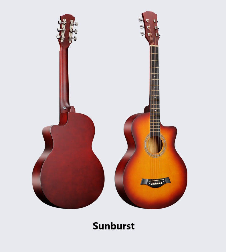 38” Inch D-Style Entry-Level Full-Size Wooden Folk Acoustic Guitar Cutaway AU
