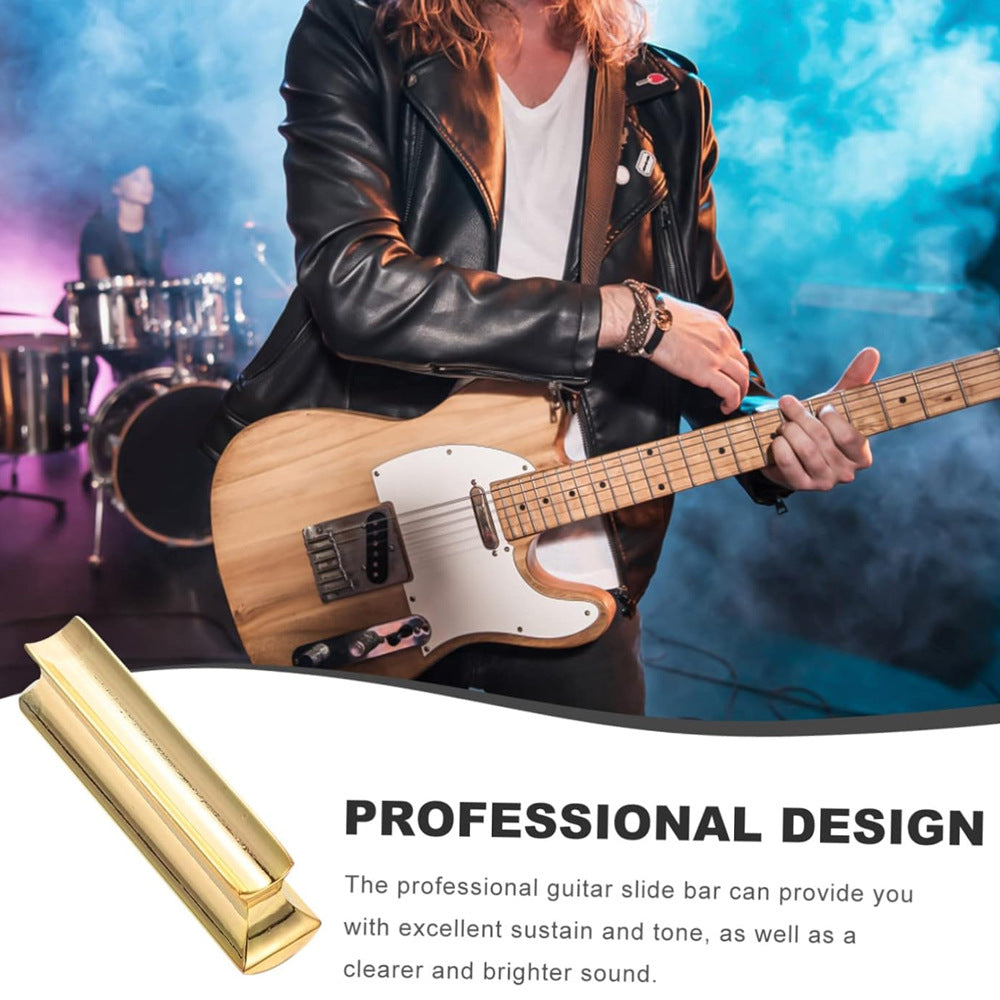 Solid Hawaiian Guitar Slide Tonebar Steel Metal Electric Guitar Accessory Golden
