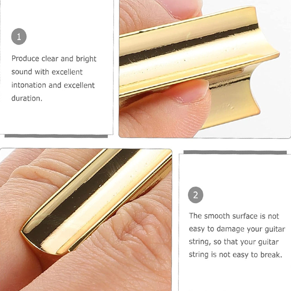 Solid Hawaiian Guitar Slide Tonebar Steel Metal Electric Guitar Accessory Golden